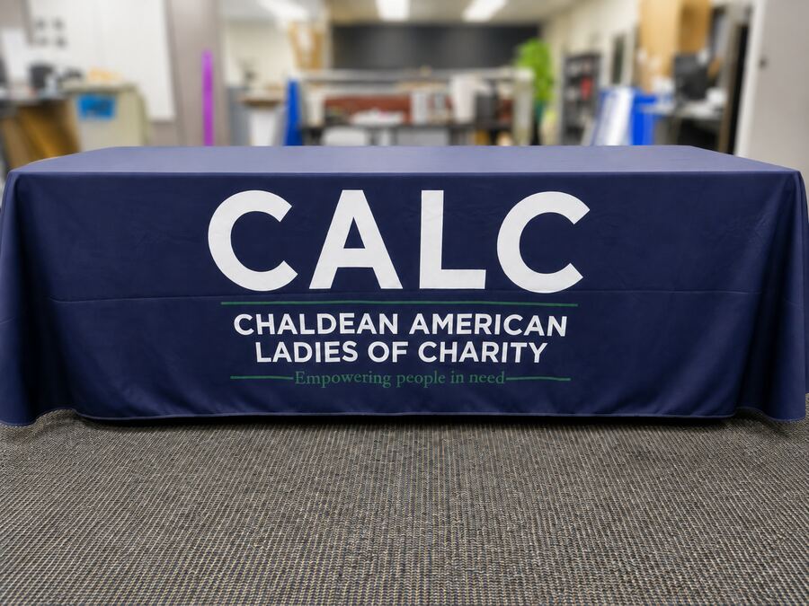 Custom table throw for a local charity organization &mdash; Savers Printing