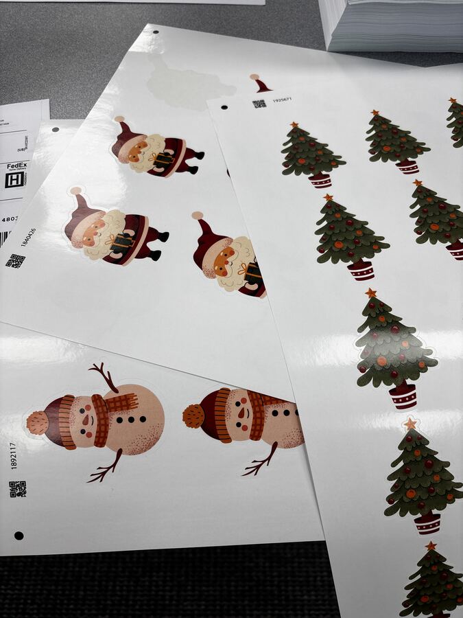 Custom holiday sticker sheets &mdash; Savers Printing