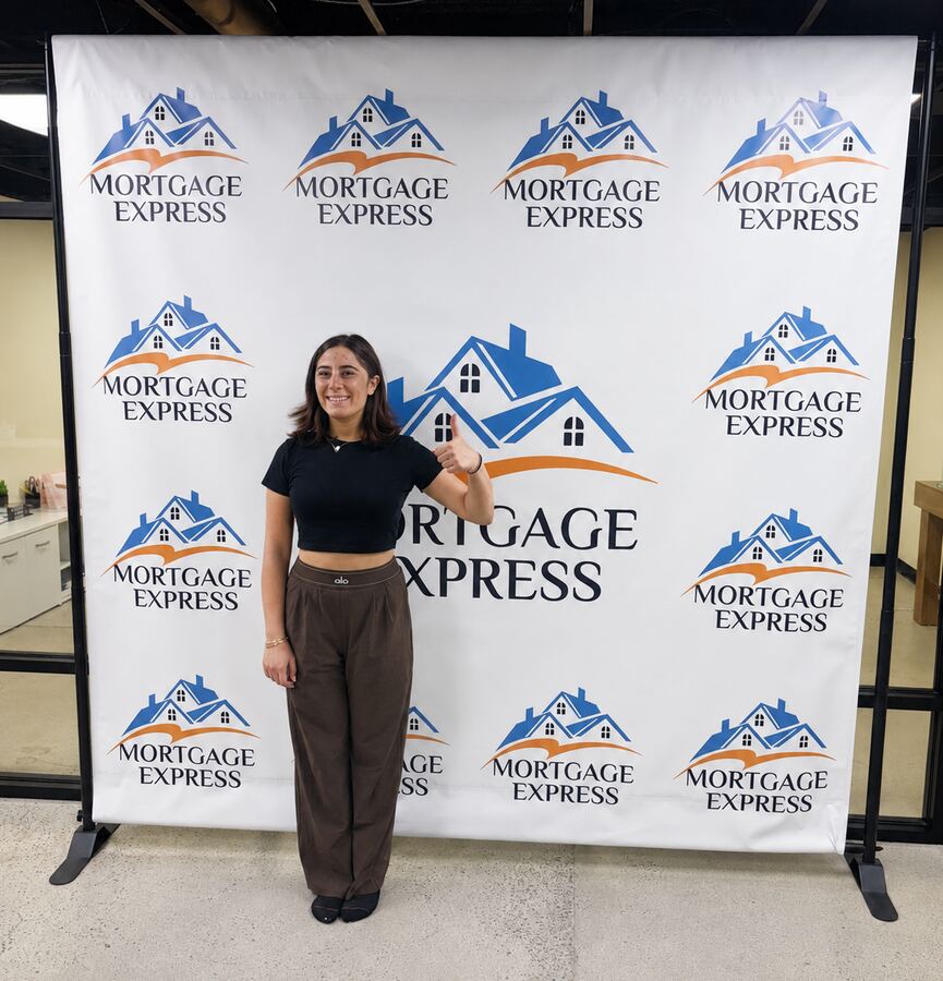 Step-and-repeat photo backdrop banner &mdash; Savers Printing