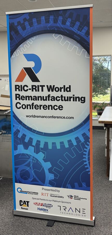 Retractable banner stand for an industry conference &mdash; Savers Printing